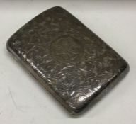 An engraved silver cheroot case. Approx. 72 grams.