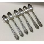 A set of six 800 Standard silver coffee spoons wit