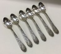 A set of six 800 Standard silver coffee spoons wit