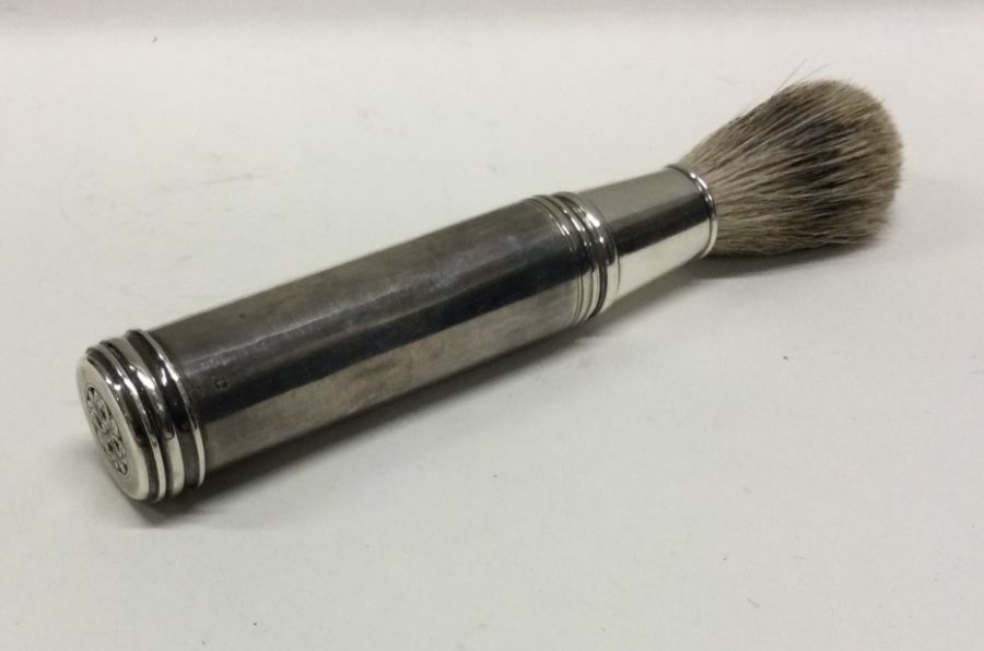 A rare novelty Victorian silver shaving brush in case. London 1853. Approx. 50 grams. Est. £80 - £ - Image 2 of 2