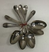 A set of six 18th Century silver spoons. Maker’s mark and lion only. Approx. 66 grams. Est. £60 - £