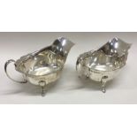 A pair of heavy silver sauce boats. Sheffield. By