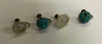 A pair of Antique turquoise earrings etc. Est. £30