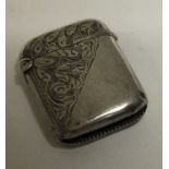 An engraved silver vesta case. Birmingham 1900. Approx.20 grams. Est. £15 - £20.