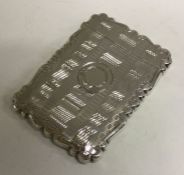 A Victorian silver engine turned card case. Birmingham 1859. By Frederick Marsden. Approx. 60 grams.