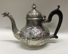 DUBLIN: A rare early 19th Century George III Irish silver eagle spouted teapot. 1818. By James Le