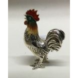 An Italian silver and enamel figure of a cockerel. Approx. 19 grams. Est. £60 - £80.