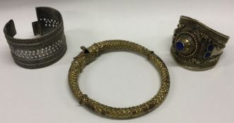 Three various silver bangles. Approx. 162