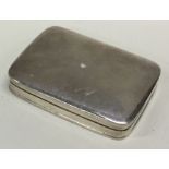 A large English silver hinged pill box. Marked to base. Approx. 61 grams. Est. £50 - £80.