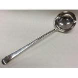 An 18th Century bottom marked silver soup ladle. London circa 1780. Approx. 144 grams. Est. £