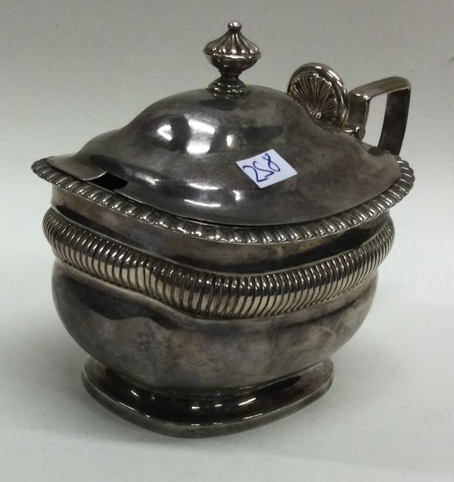 A George III silver mounted glass mustard pot. London 1798. By Rebecca Emes and Edward Barnard. Est. - Image 2 of 2