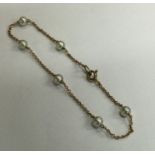 A 9 carat pearl mounted bracelet. Approx. 5.6 gram