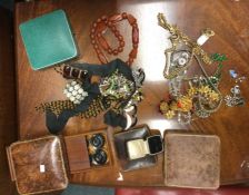 A quantity of costume jewellery together with old
