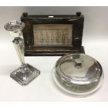 A silver mounted perpetual calendar etc. Est. £20