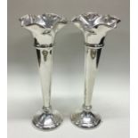 A pair of tapering silver spill vases. Sheffield.