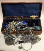 A box containing necklaces, bracelets etc. Est. £2