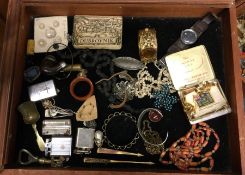 A cabinet containing costume jewellery. Est. £30 -