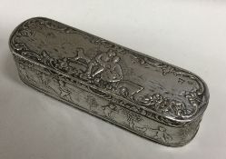 A good Victorian silver snuff box bearing import marks. London 1898. By John George Smith. Approx.