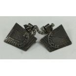 JUDAICA: Silver bible clips. Marked Sterling. Approx. 18 grams. Est. £30 - £50.