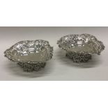 A good pair of heart shaped silver bonbon dishes.