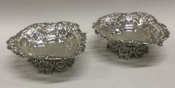 A good pair of heart shaped silver bonbon dishes.