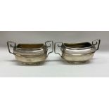 A pair of heavy Georgian silver salts. London 1805. By Solomon Hughman. Approx. 164 grams. Est. £150