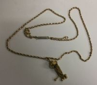 A 9 carat rose gold chain. Approx. 8.1 grams. Est.