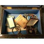 A box containing gold plated and other costume jew