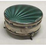 A fine silver and enamelled jewellery box. Birmingham 1934. By Arthur Cook. Approx. 104 grams.