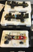 RACING LEGENDS: Three 1:18 scale Lotus boxed model