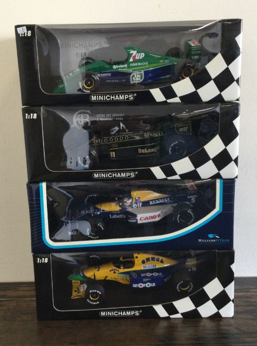 MINICHAMPS: Four various boxed Formula 1 model rac