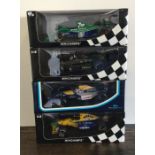 MINICHAMPS: Four various boxed Formula 1 model rac