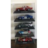 SCALEXTRIC: Five various boxed model racing cars.