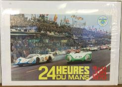 A 24 Heures Du Mans motor racing advertising poste