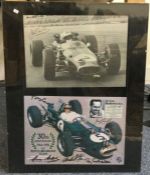 Two advertising photos signed by Sir Jack Brabham