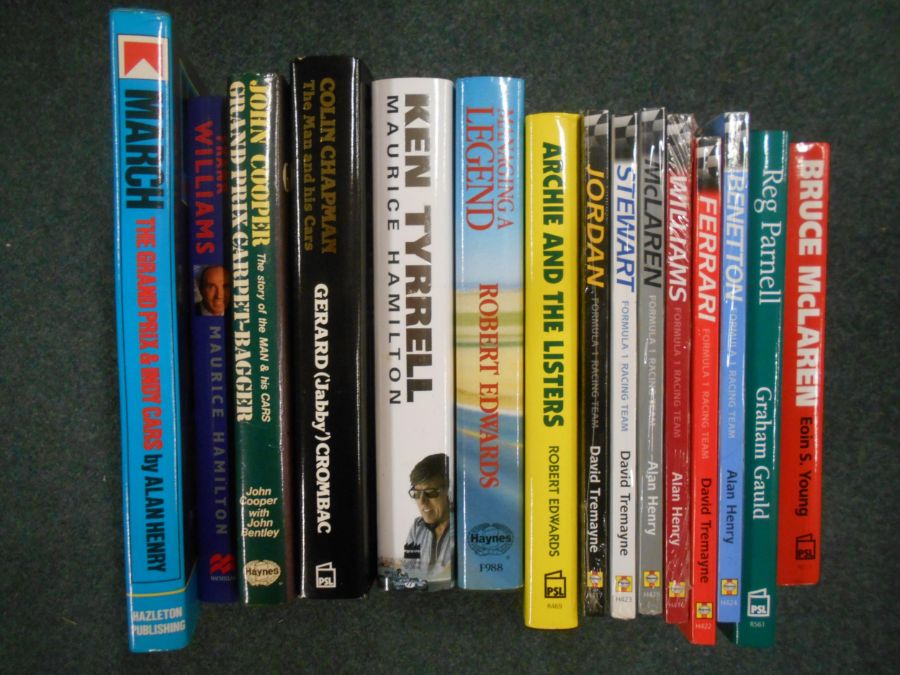 BOOKS: TEAMS, CONSTRUCTORS etc: 15 titles. Est. £30 - £40.