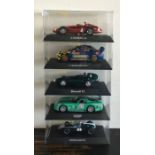 SCALEXTRIC: Five various boxed model racing cars.