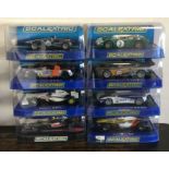 SCALEXTRIC: Eight various boxed model racing cars.