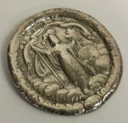 A large silver medallion. Approx. 114 grams. Est. £200 - £400.