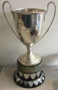 A good heavy silver two handled trophy cup. London
