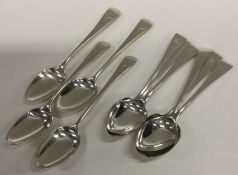 Two sets of Georgian silver teaspoons. London. Approx. 137 grams. Est. £50 - £80.