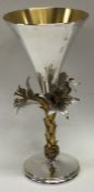 AURUM: A fine quality silver gilt goblet with floral decoration. London. Approx. 292 grams.
