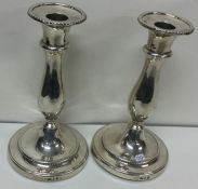 A pair of George III silver candlesticks. Sheffield 1804. By Smith, Tate & Co. Approx.