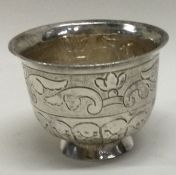 An early Continental floral vase with engraved decoration. Approx. 23 grams. Est. £50 - £80.