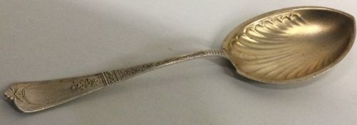 A large American silver ice cream spoon with silver gilt bowl. Approx. 53 grams.