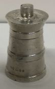 A novelty silver pepper grinder. London 1969. By PC Ltd. Approx. 117 grams. Est. £100 - £150.