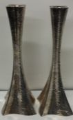 HAZORFIM: A pair of Judaica silver candlesticks. Approx. 518 grams. Est. £300 - £500.