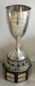 A large plain silver trophy cup on stand. Birmingham. Approx. 191 grams.