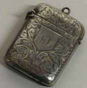 A silver vesta. Birmingham 1900. Approx. 28 grams. Est. £20 - £30.