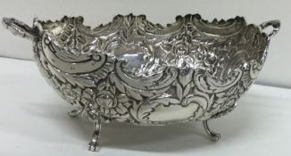 GLASGOW: A Victorian Scottish silver chased basket. 1892. By R & W Sorley.